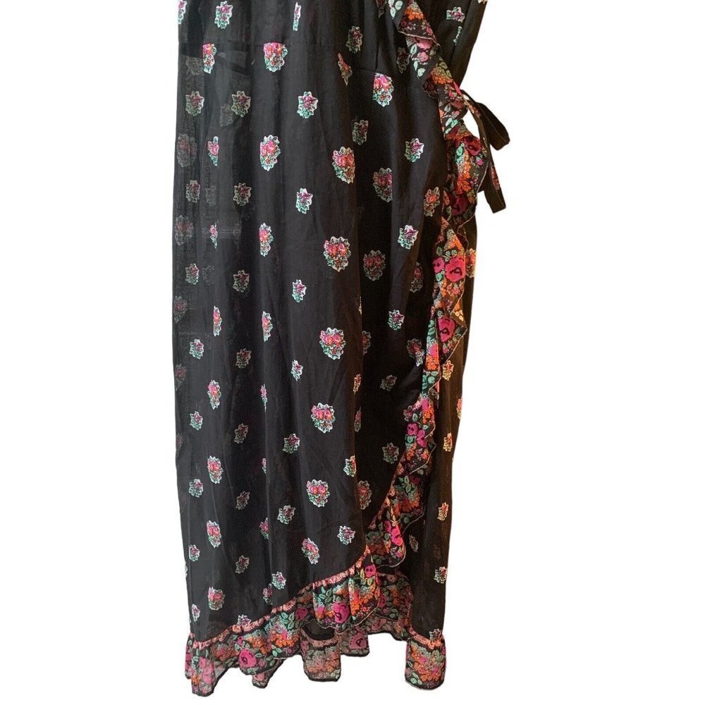 Soleiado Paris NWT Womens Black Paoline Pompadour Wrap S/S Dress EU 44 L US14 - Picture 9 of 16